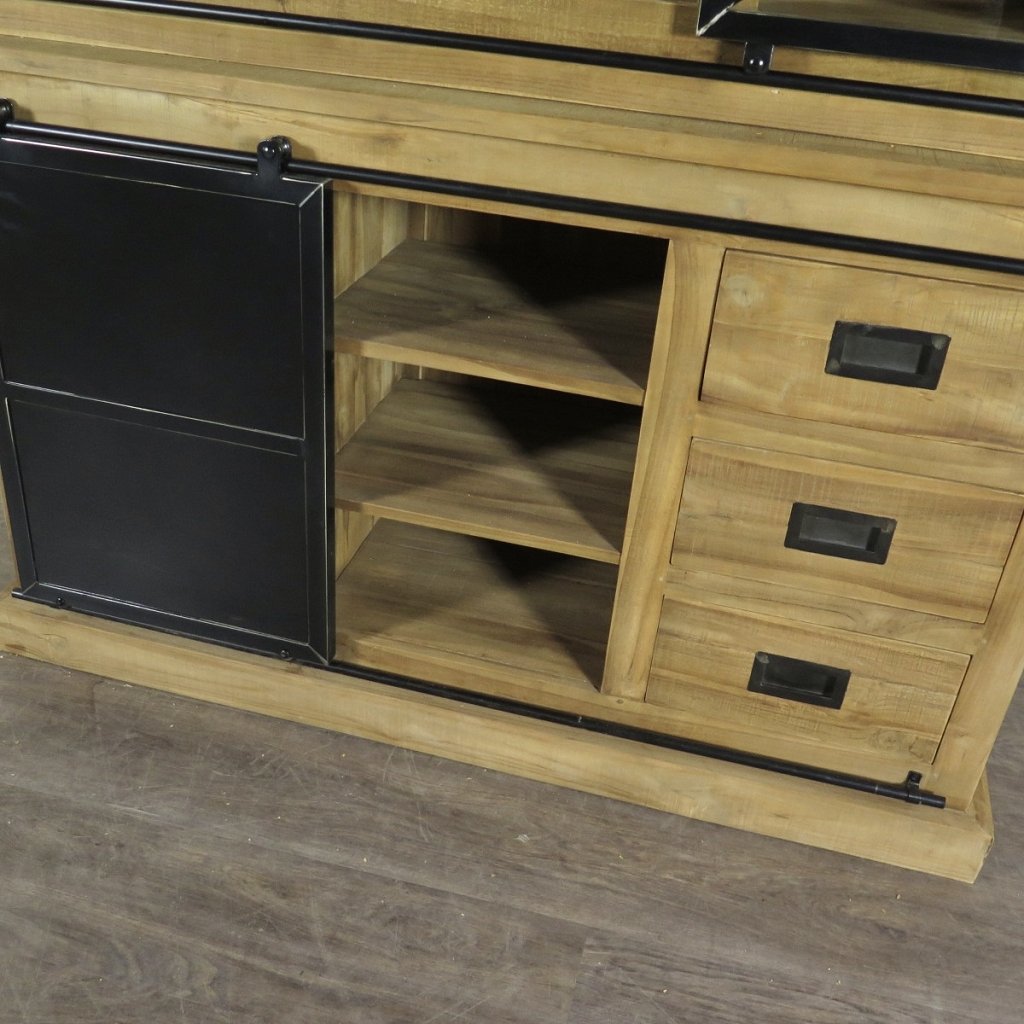 Vitrine Bücherschrank Teakholz 1,53 m