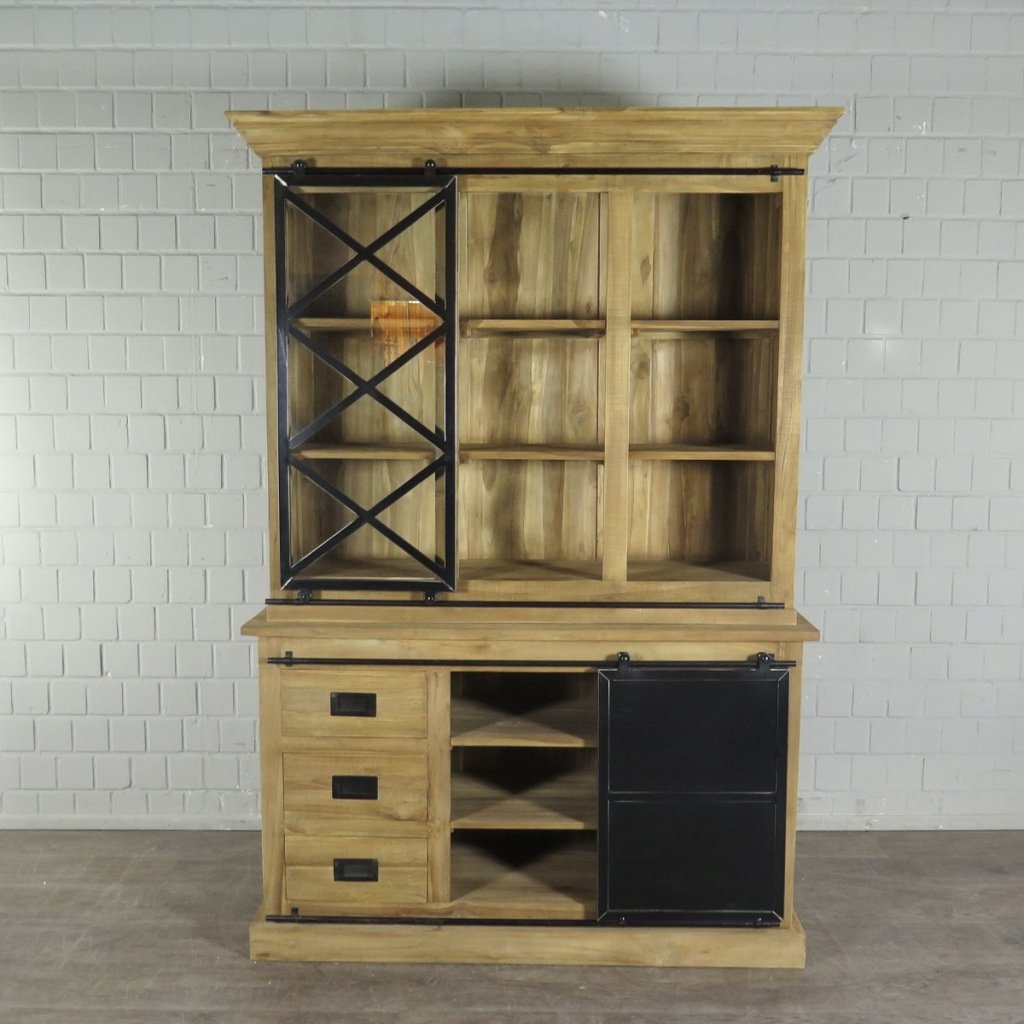 Vitrine Bücherschrank Teakholz 1,53 m
