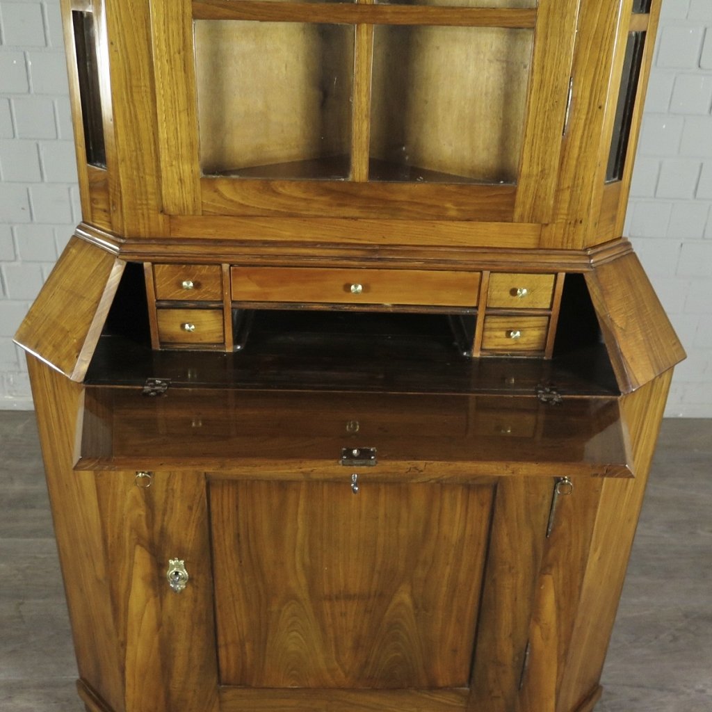 Eckschrank Sekretär Barock 1780 Kirschbaum