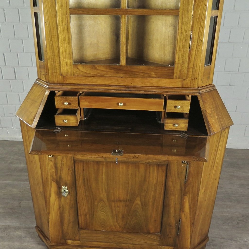 Eckschrank Sekretär Barock 1780 Kirschbaum