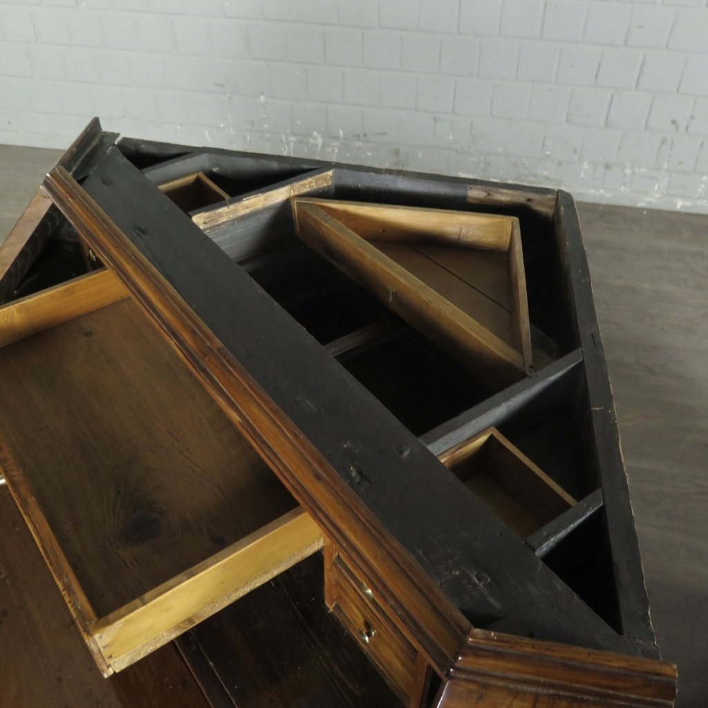 Eckschrank Sekretär Barock 1780 Kirschbaum