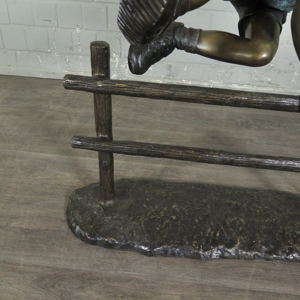 Skulptur Junge Holzzaun Bronze 0,90 m