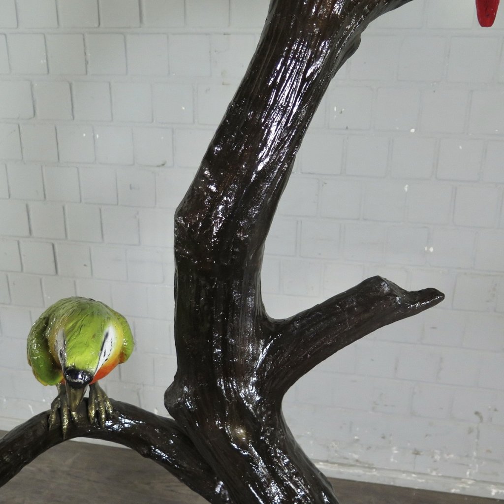 Skulptur Dekoration Ara Papageien Bronze 2,03 m