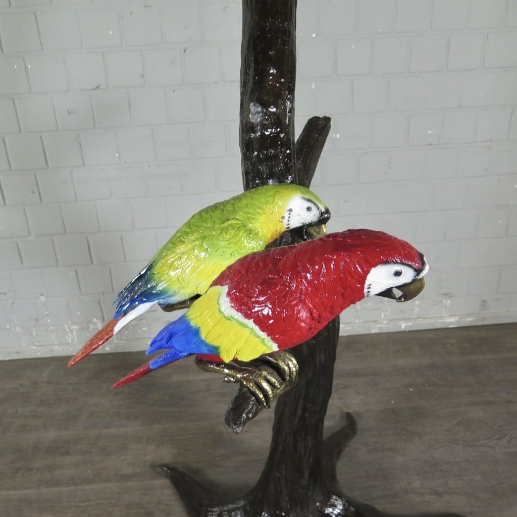 Skulptur Dekoration Ara Papageien Bronze 2,03 m