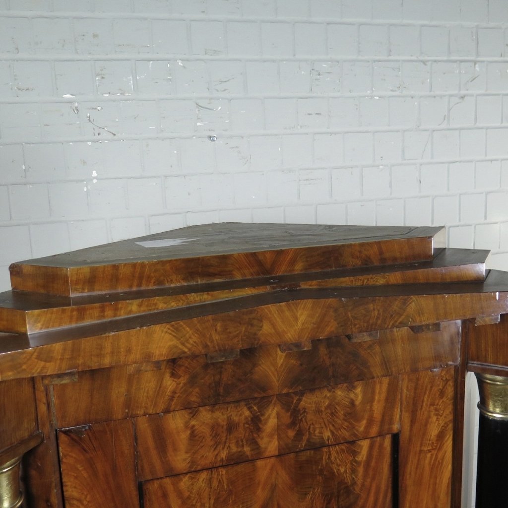 Eckschrank Eckvitrine Biedermeier 1815 Mahagoni