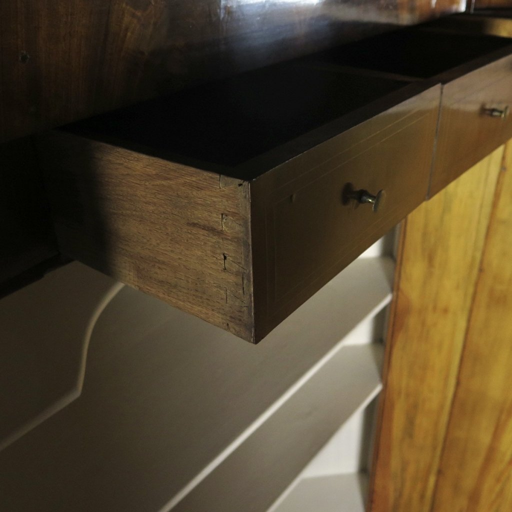 Eckschrank Eckvitrine Biedermeier 1815 Mahagoni