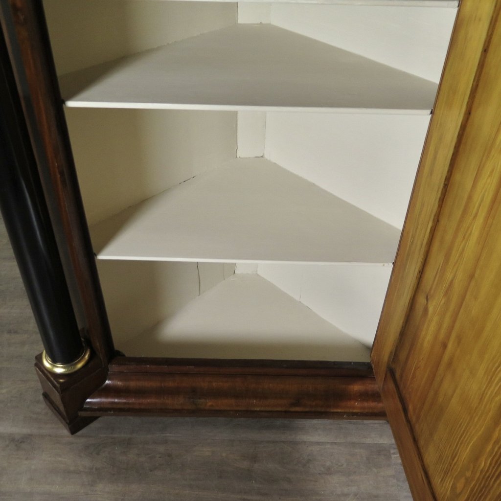 Eckschrank Eckvitrine Biedermeier 1815 Mahagoni