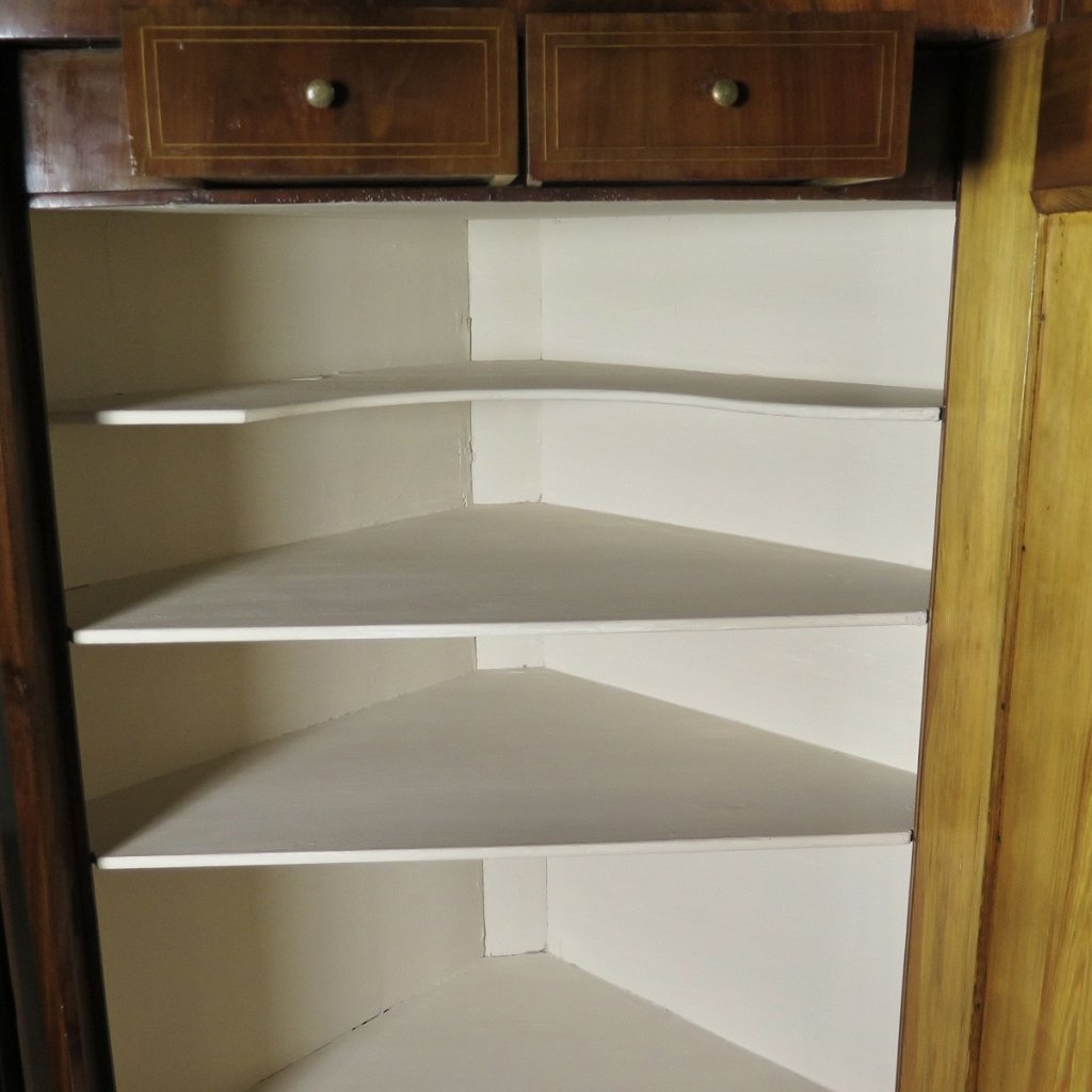 Eckschrank Eckvitrine Biedermeier 1815 Mahagoni