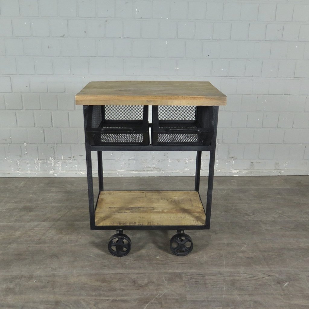 Servierwagen Bürotisch Wandtisch Mangoholz 0,65 m
