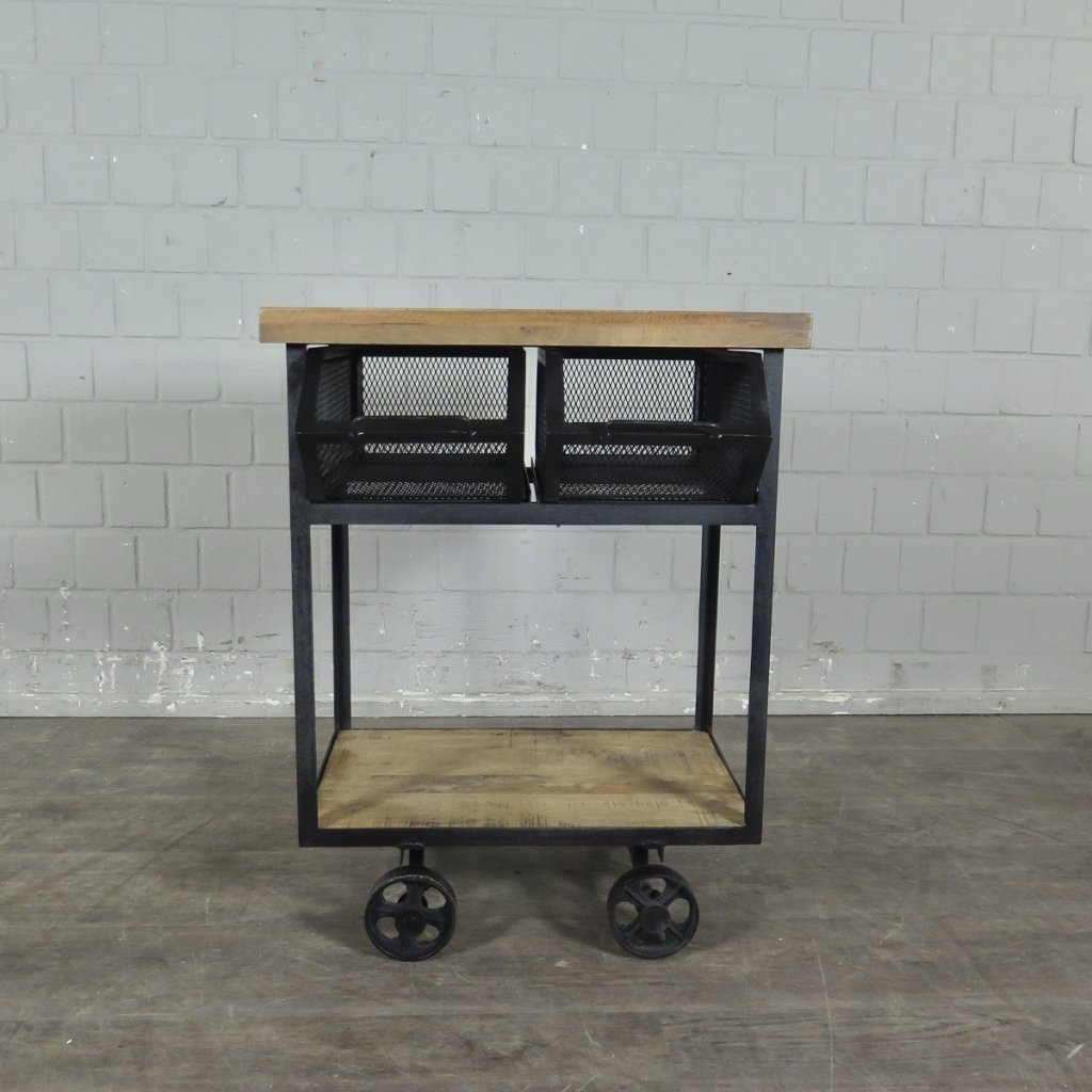 Servierwagen Bürotisch Wandtisch Mangoholz 0,65 m