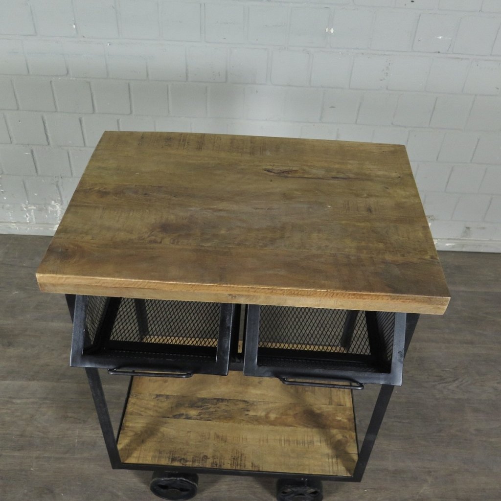Servierwagen Bürotisch Wandtisch Mangoholz 0,65 m