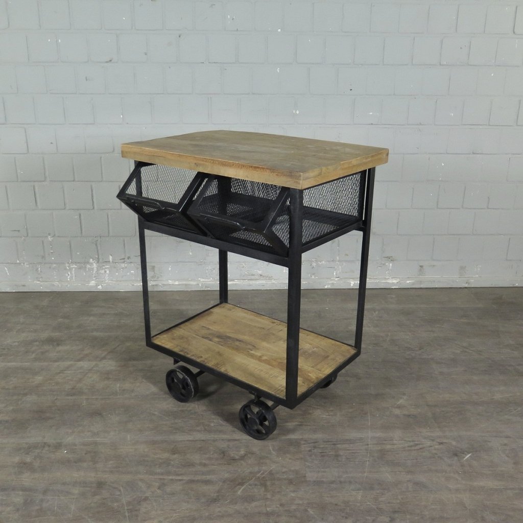 Servierwagen Bürotisch Wandtisch Mangoholz 0,65 m