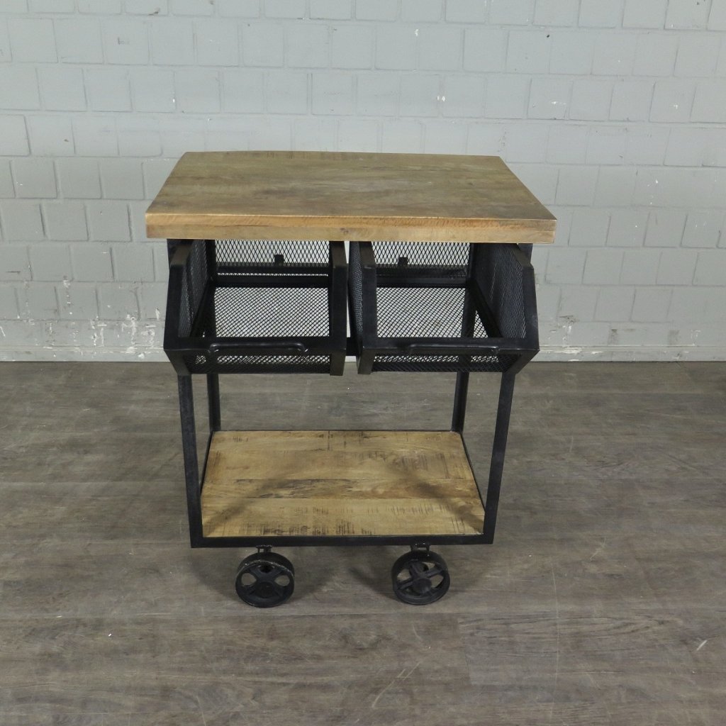 Servierwagen Bürotisch Wandtisch Mangoholz 0,65 m
