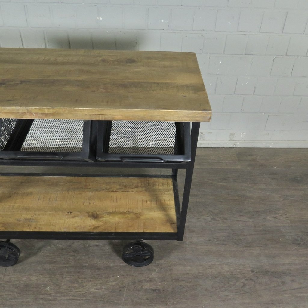Servierwagen Bürotisch Wandtisch Mangoholz 1,05 m