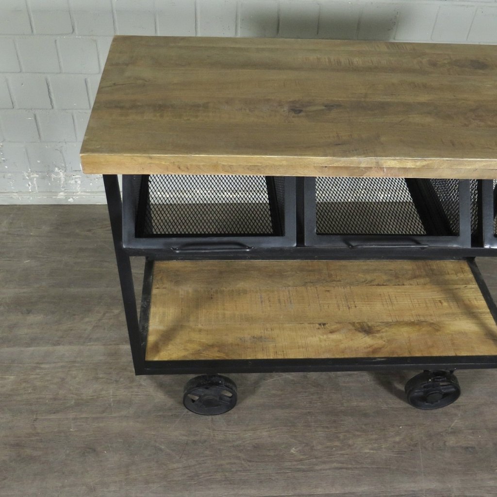 Servierwagen Bürotisch Wandtisch Mangoholz 1,05 m