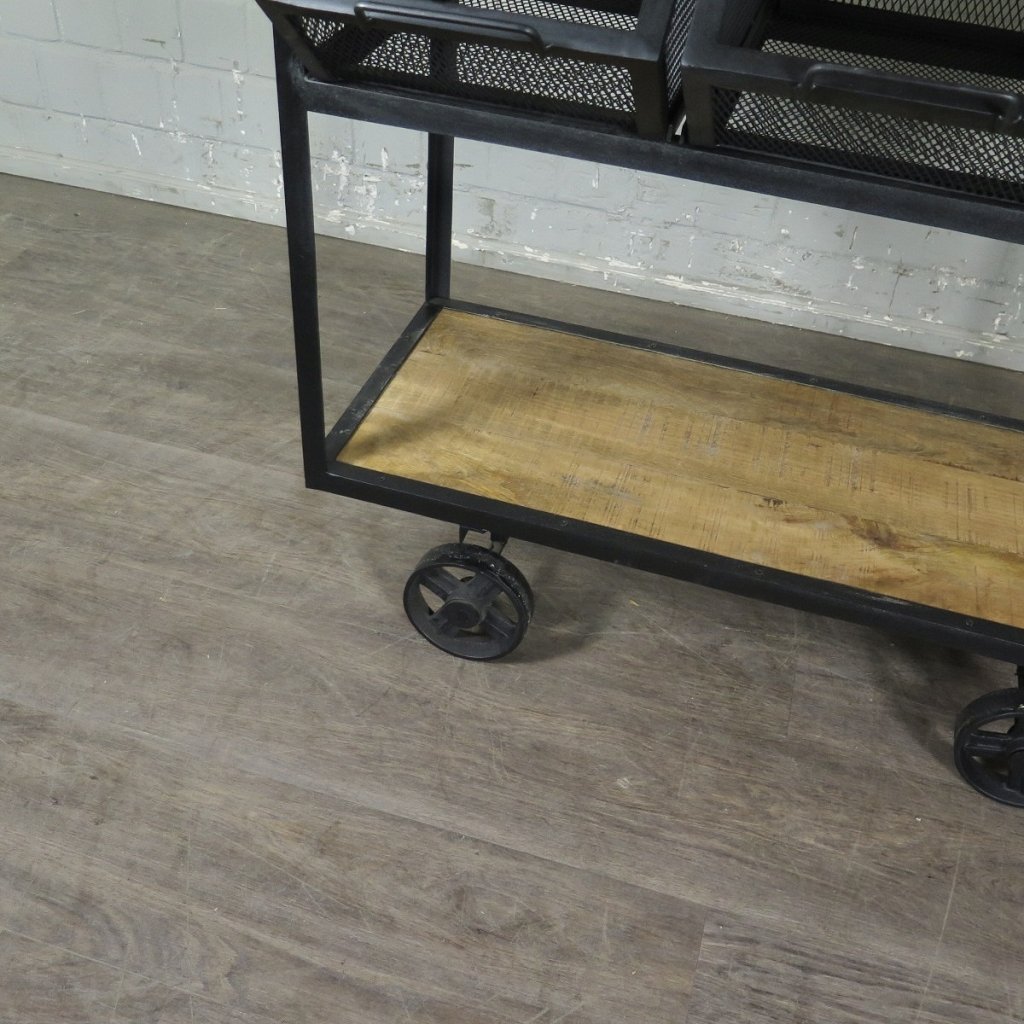 Servierwagen Bürotisch Wandtisch Mangoholz 1,05 m