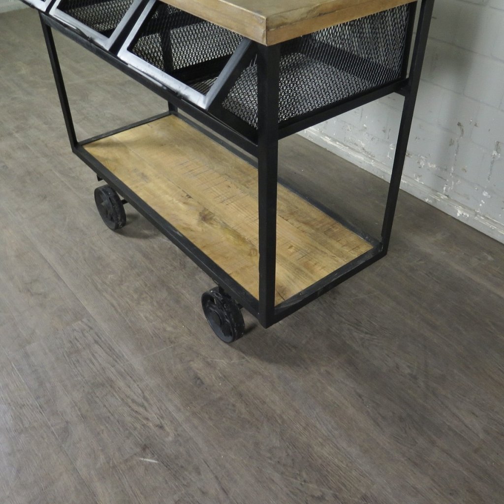 Servierwagen Bürotisch Wandtisch Mangoholz 1,05 m