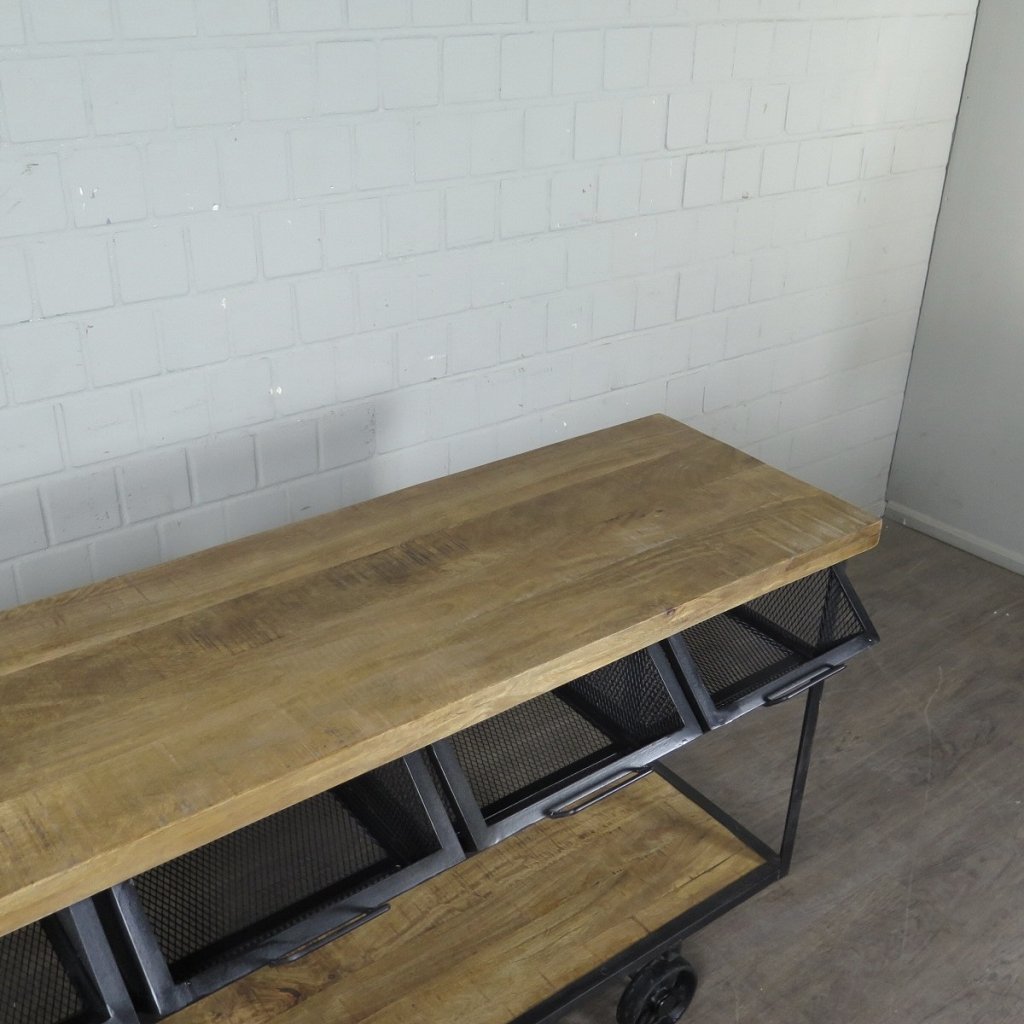 Servierwagen Bürotisch Wandtisch Mangoholz 1,50 m