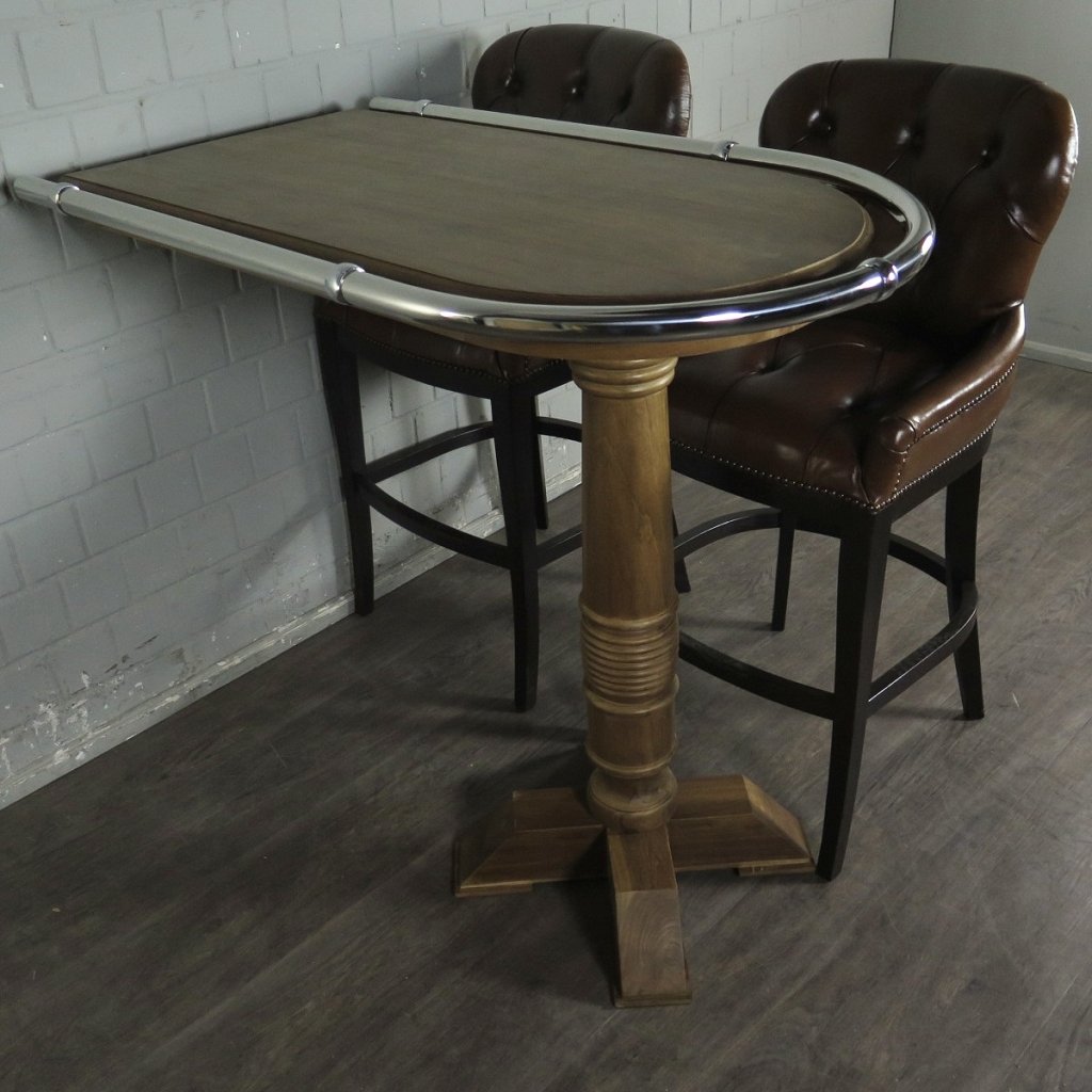 Wand-Stehtisch Bartisch Teakholz 1,28 m