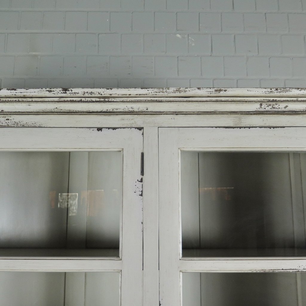 Vitrine Bücherschrank Old France Teakholz 1,80 m