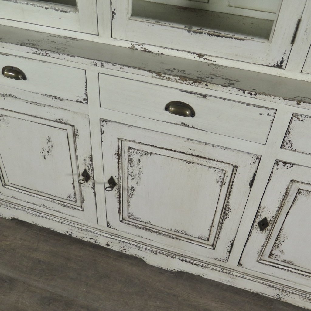 Vitrine Bücherschrank Old France Teakholz 1,80 m