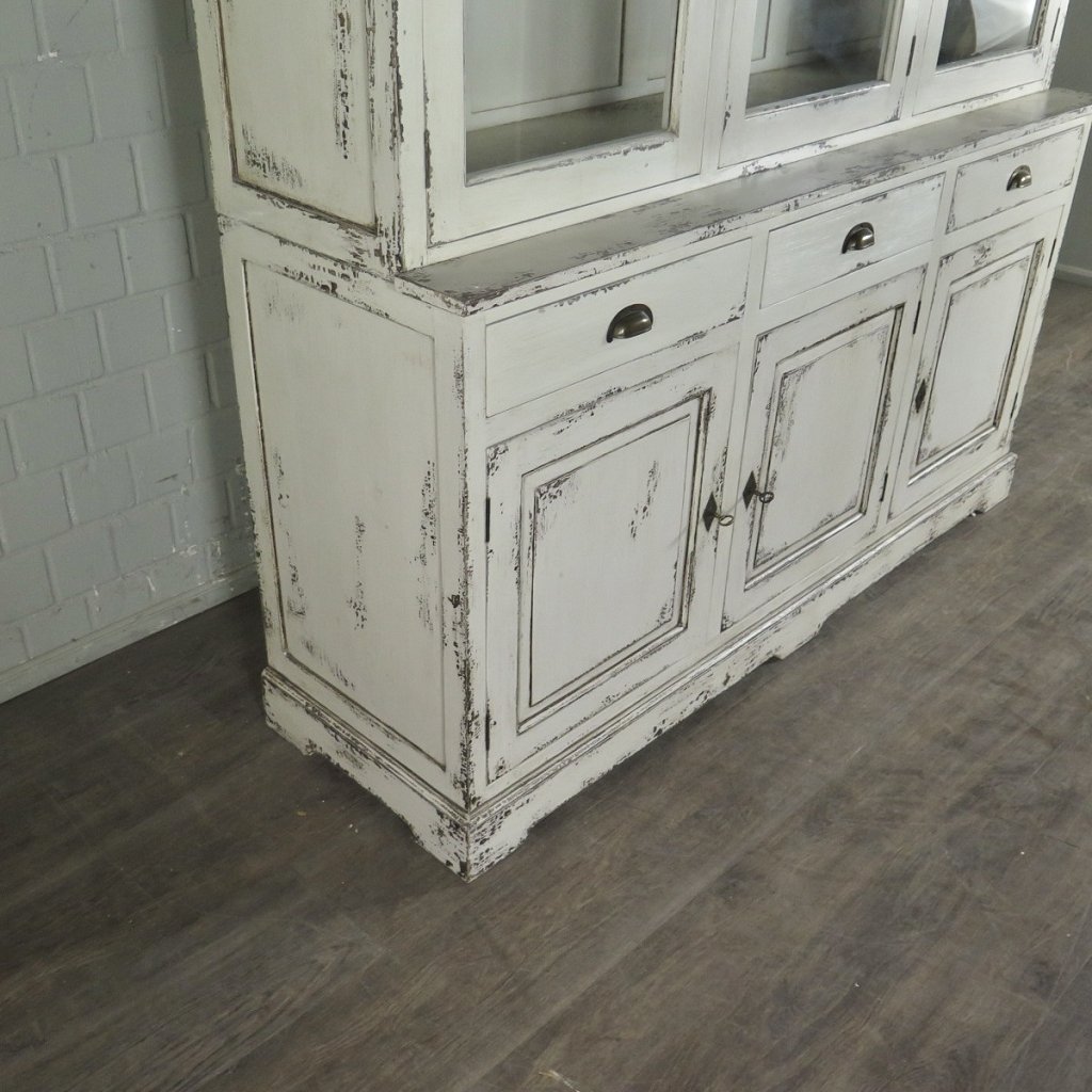 Vitrine Bücherschrank Old France Teakholz 1,80 m