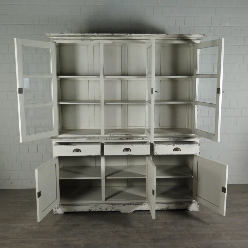 Vitrine Bücherschrank Old France Teakholz 1,80 m