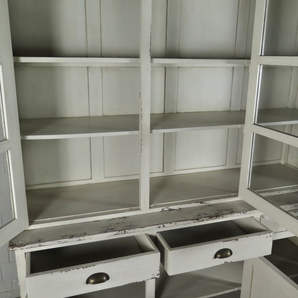 Vitrine Bücherschrank Old France Teakholz 1,80 m