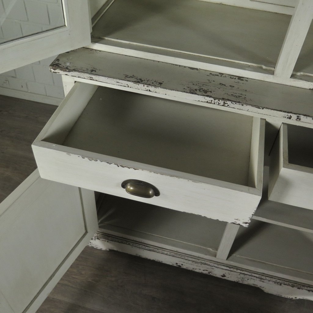 Vitrine Bücherschrank Old France Teakholz 1,80 m