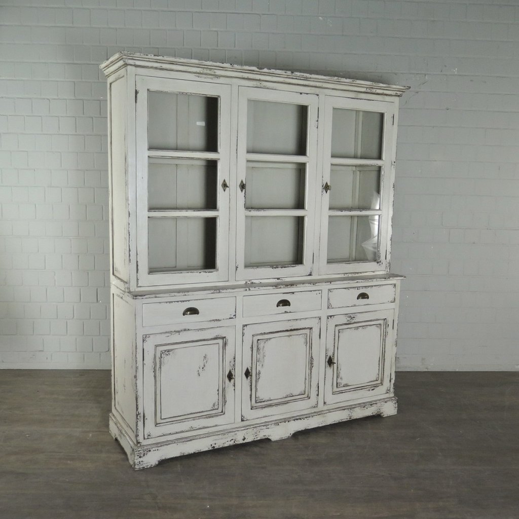 Vitrine Bücherschrank Old France Teakholz 1,80 m