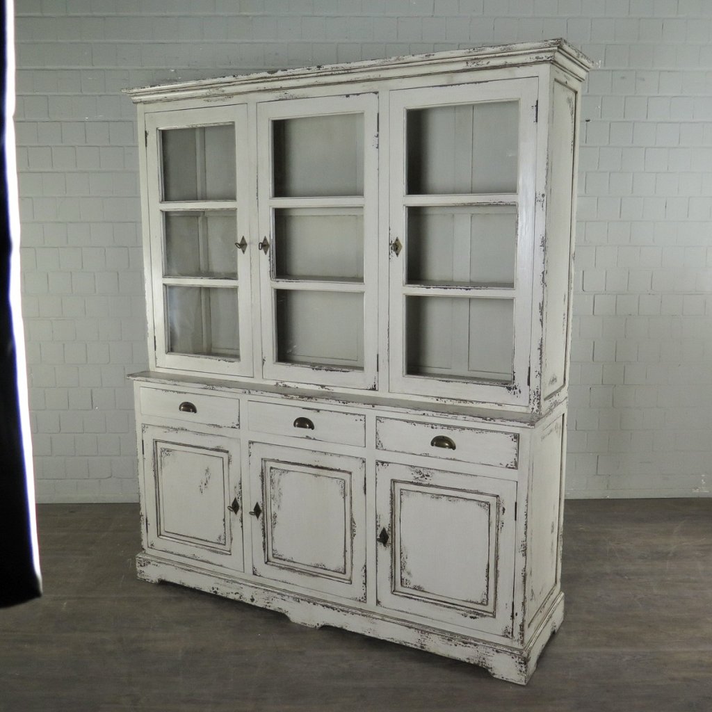 Vitrine Bücherschrank Old France Teakholz 1,80 m