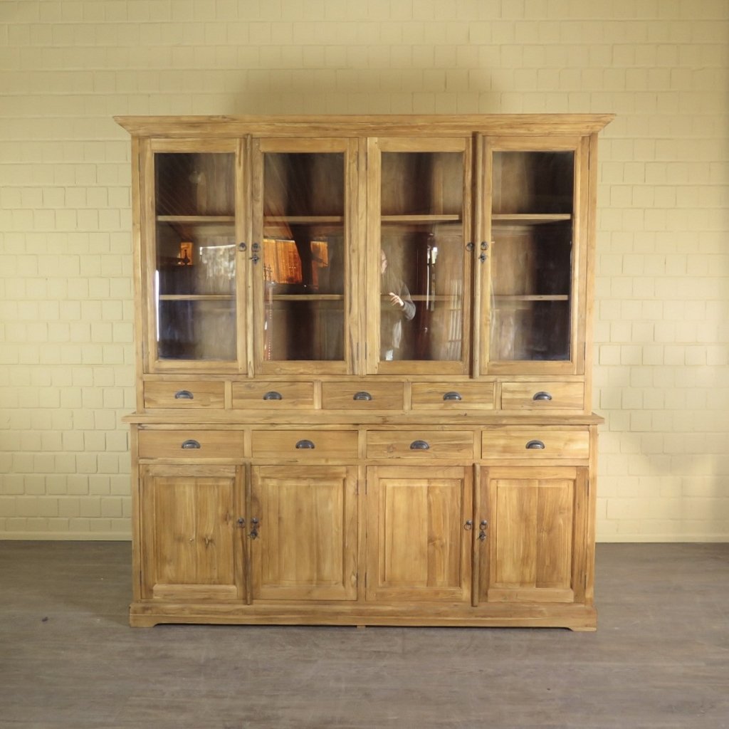 Vitrine Bücherschrank Teakholz 2,12 m
