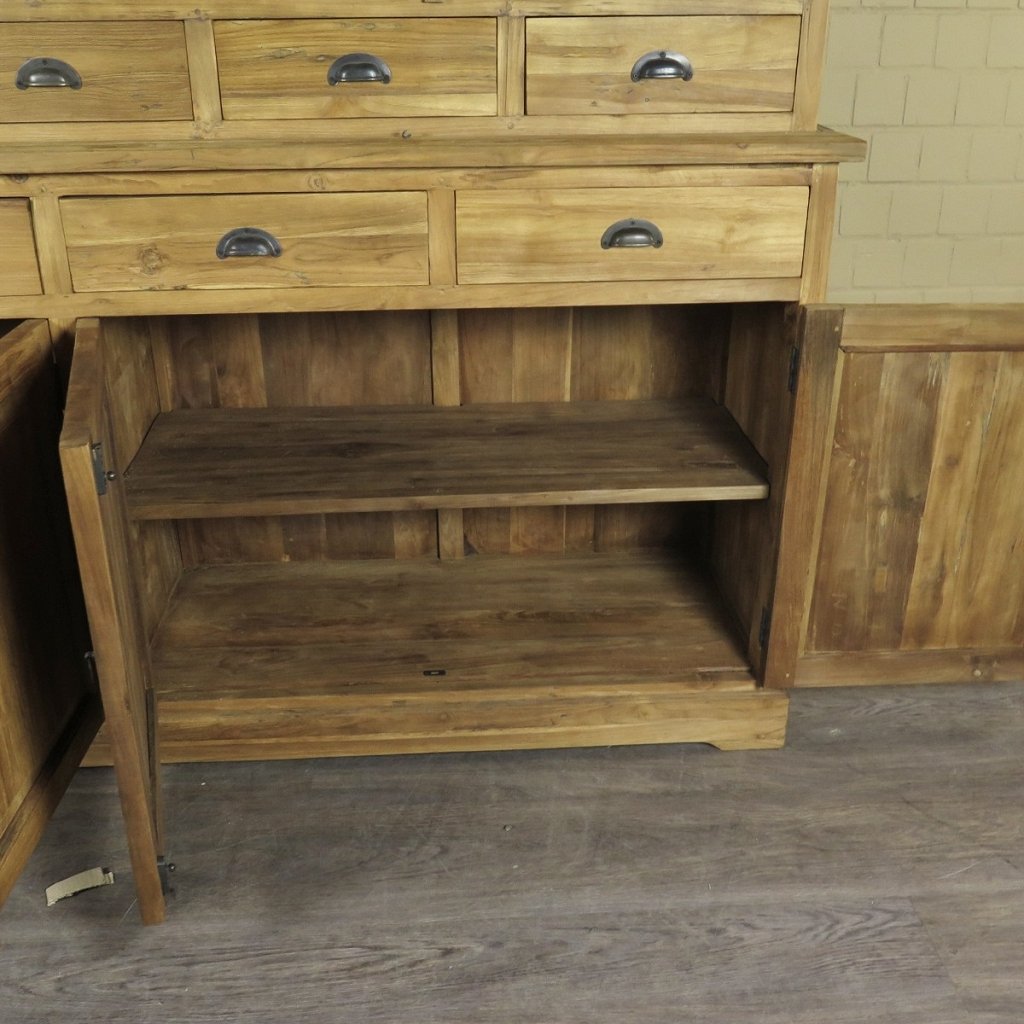 Vitrine Bücherschrank Teakholz 2,12 m