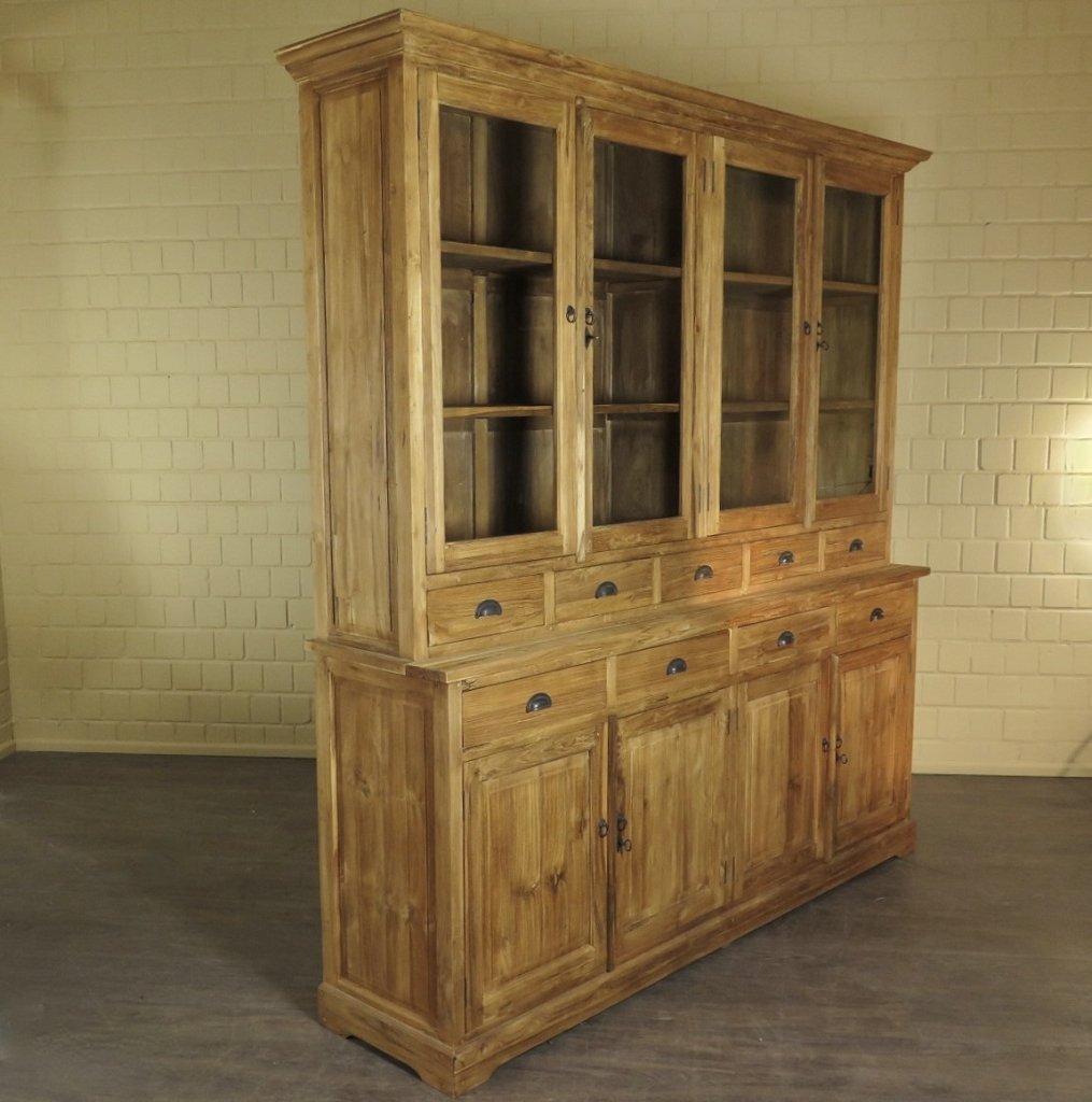 Vitrine Bücherschrank Teakholz 2,12 m