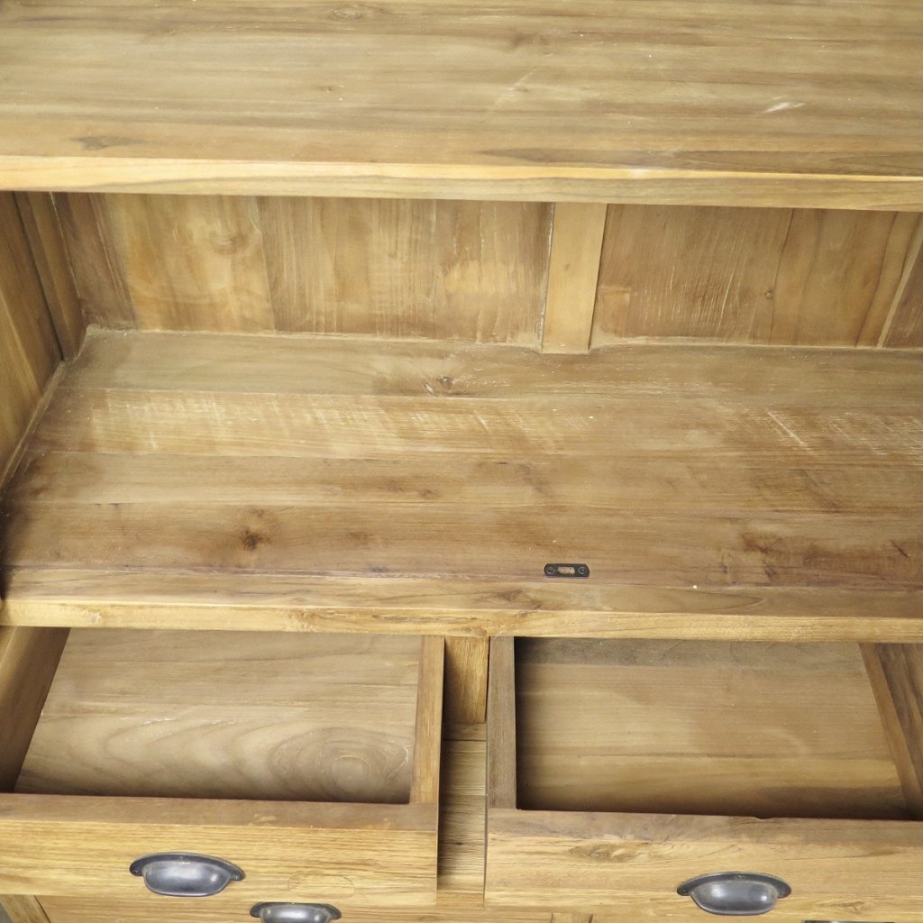 Vitrine Bücherschrank Teakholz 2,12 m