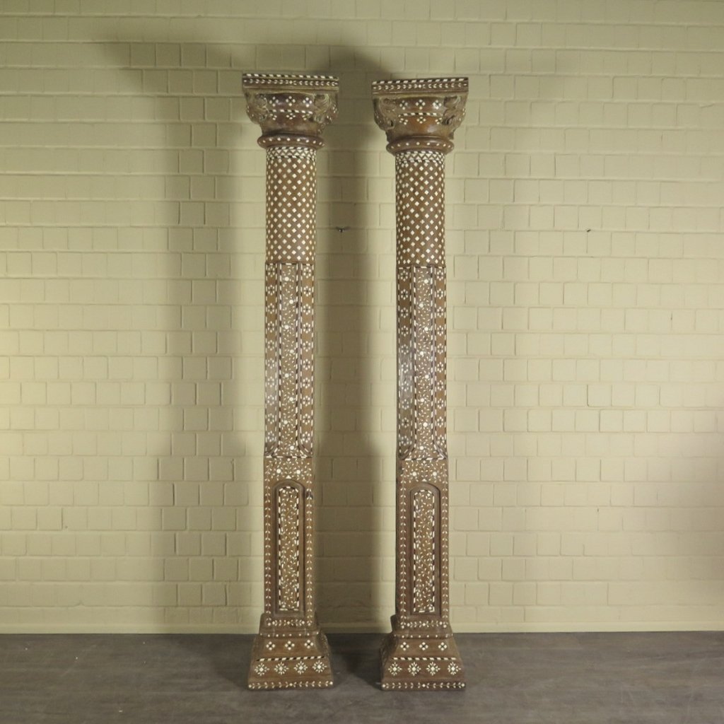 Säulen Säule Pfeiler 1910 Teakholz Set