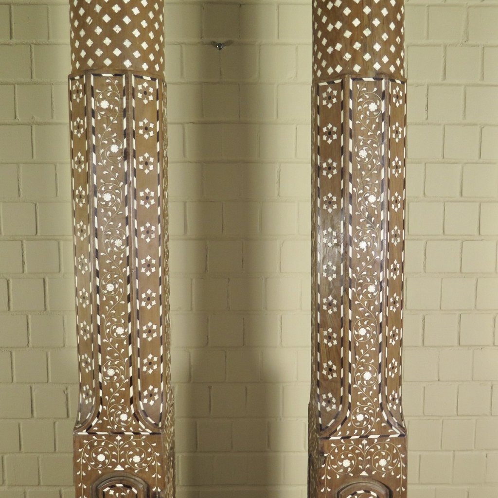 Säulen Säule Pfeiler 1910 Teakholz Set