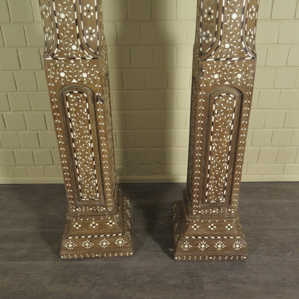 Säulen Säule Pfeiler 1910 Teakholz Set
