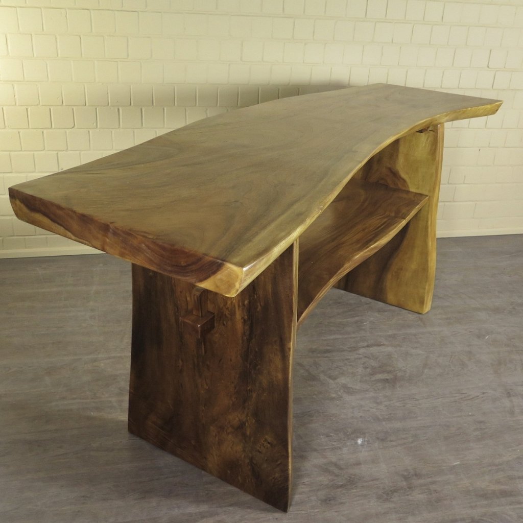Stehtisch Bartisch Teakholz Baumstamm 2,57 m x 0,70 m