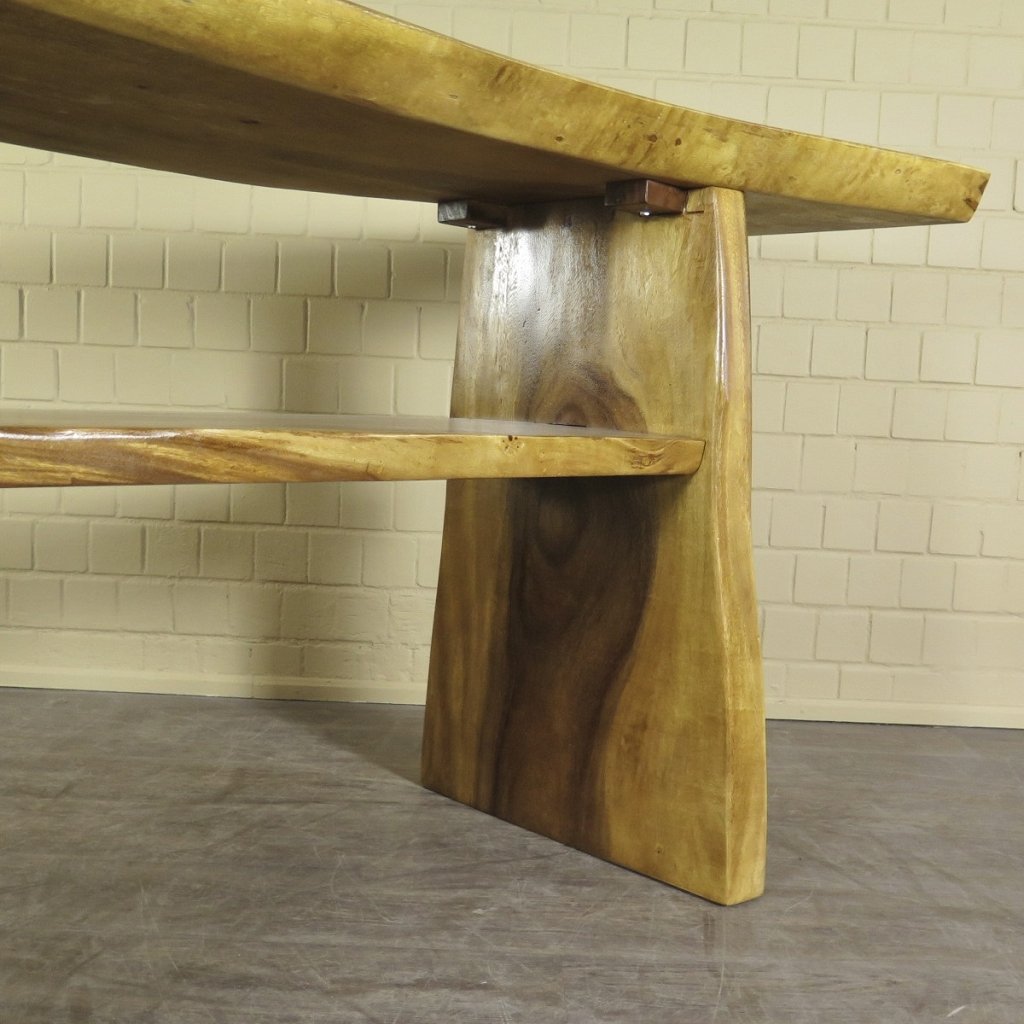 Stehtisch Bartisch Teakholz Baumstamm 2,57 m x 0,70 m