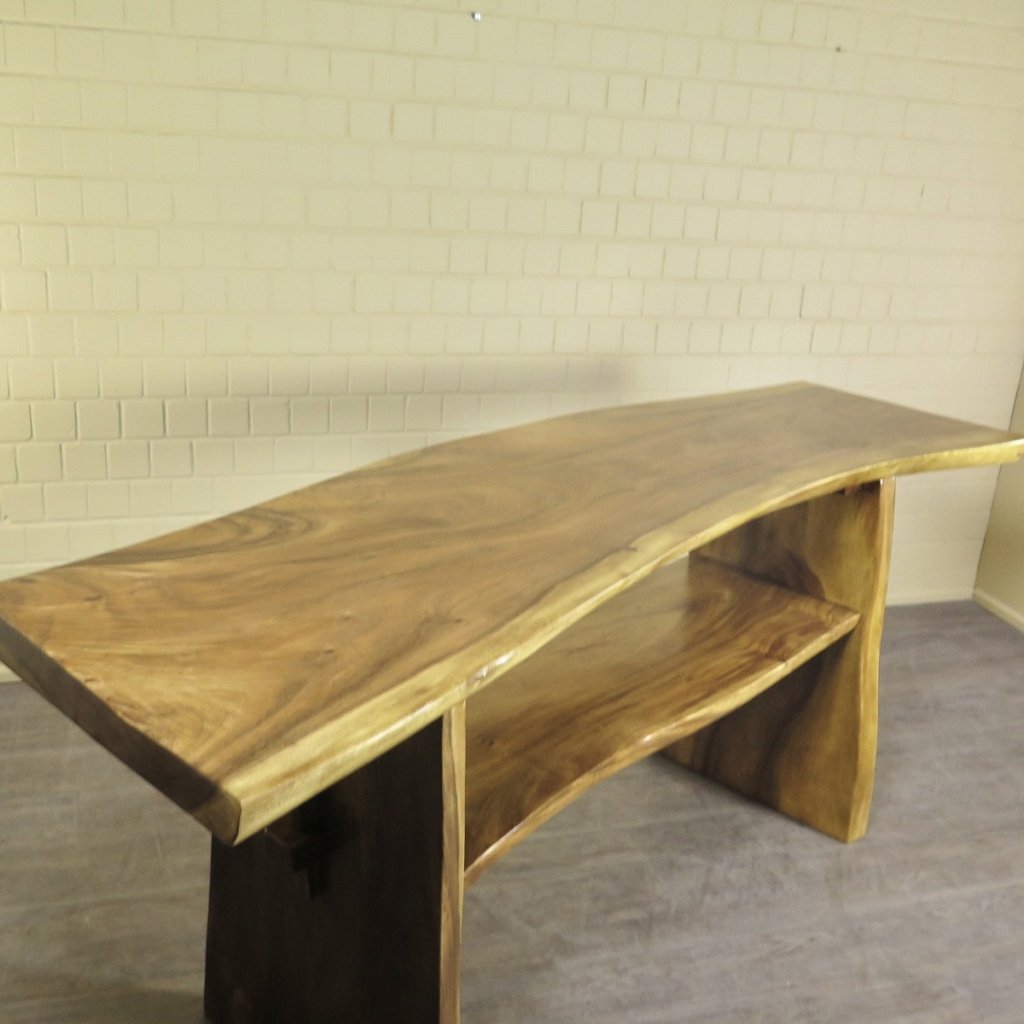 Stehtisch Bartisch Teakholz Baumstamm 2,57 m x 0,70 m