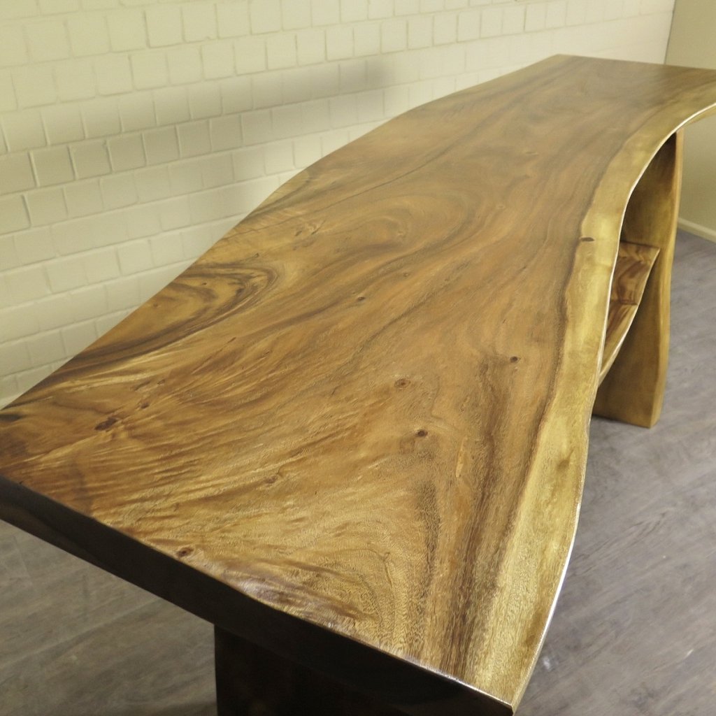 Stehtisch Bartisch Teakholz Baumstamm 2,57 m x 0,70 m