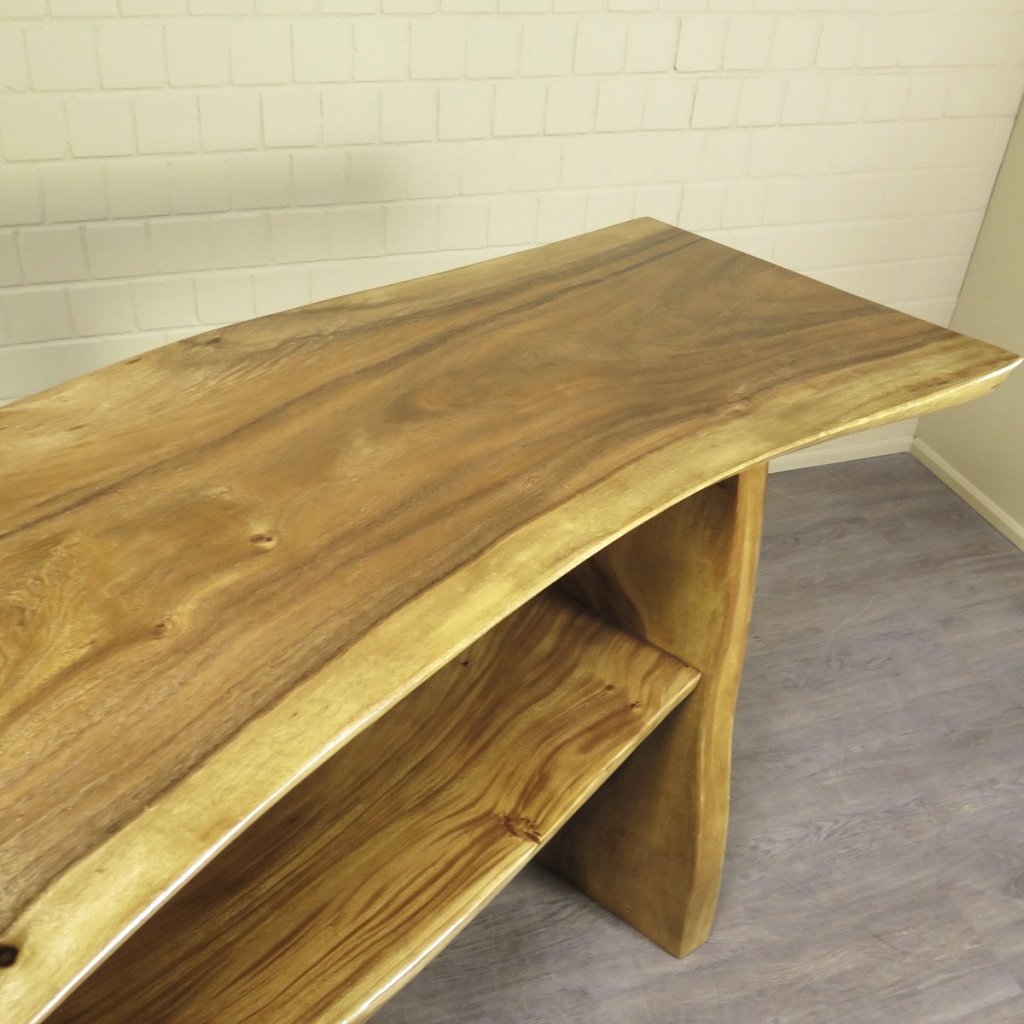 Stehtisch Bartisch Teakholz Baumstamm 2,57 m x 0,70 m