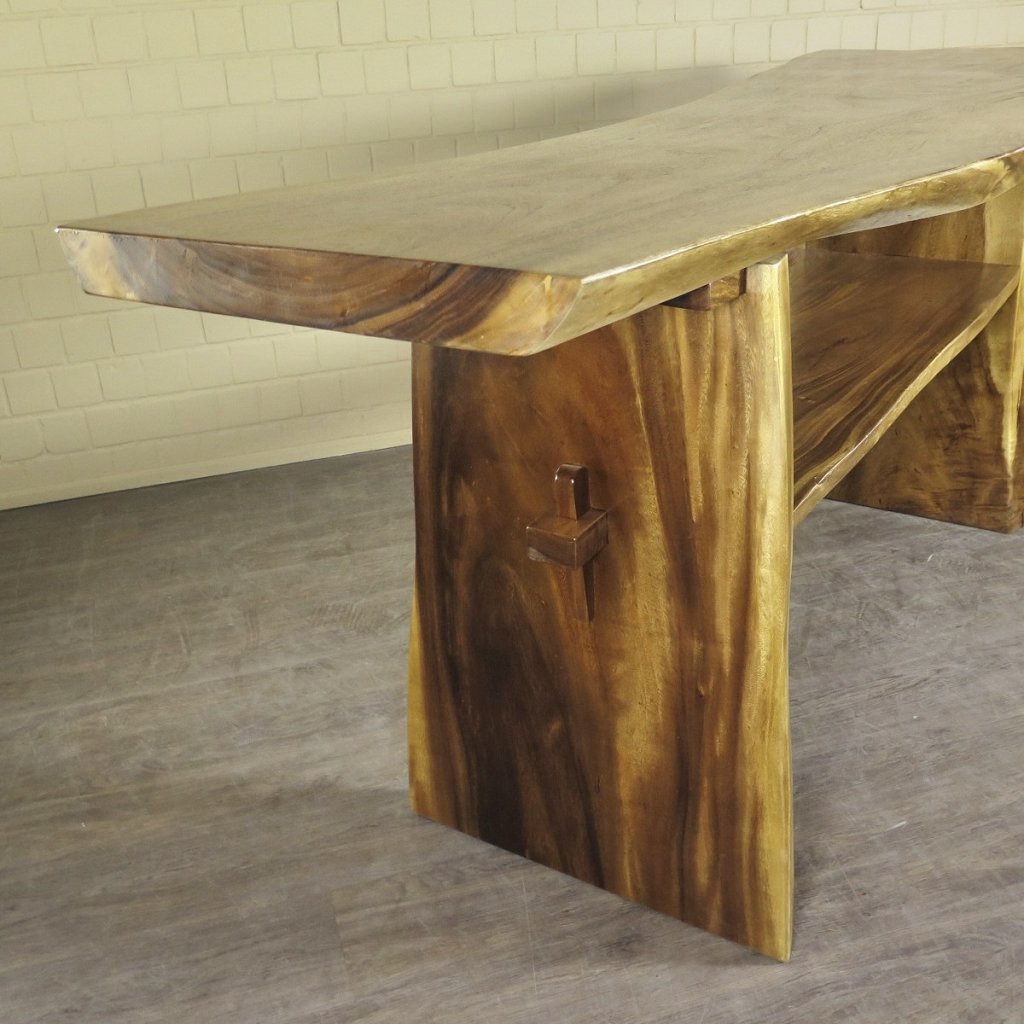 Stehtisch Bartisch Teakholz Baumstamm 2,57 m x 0,70 m