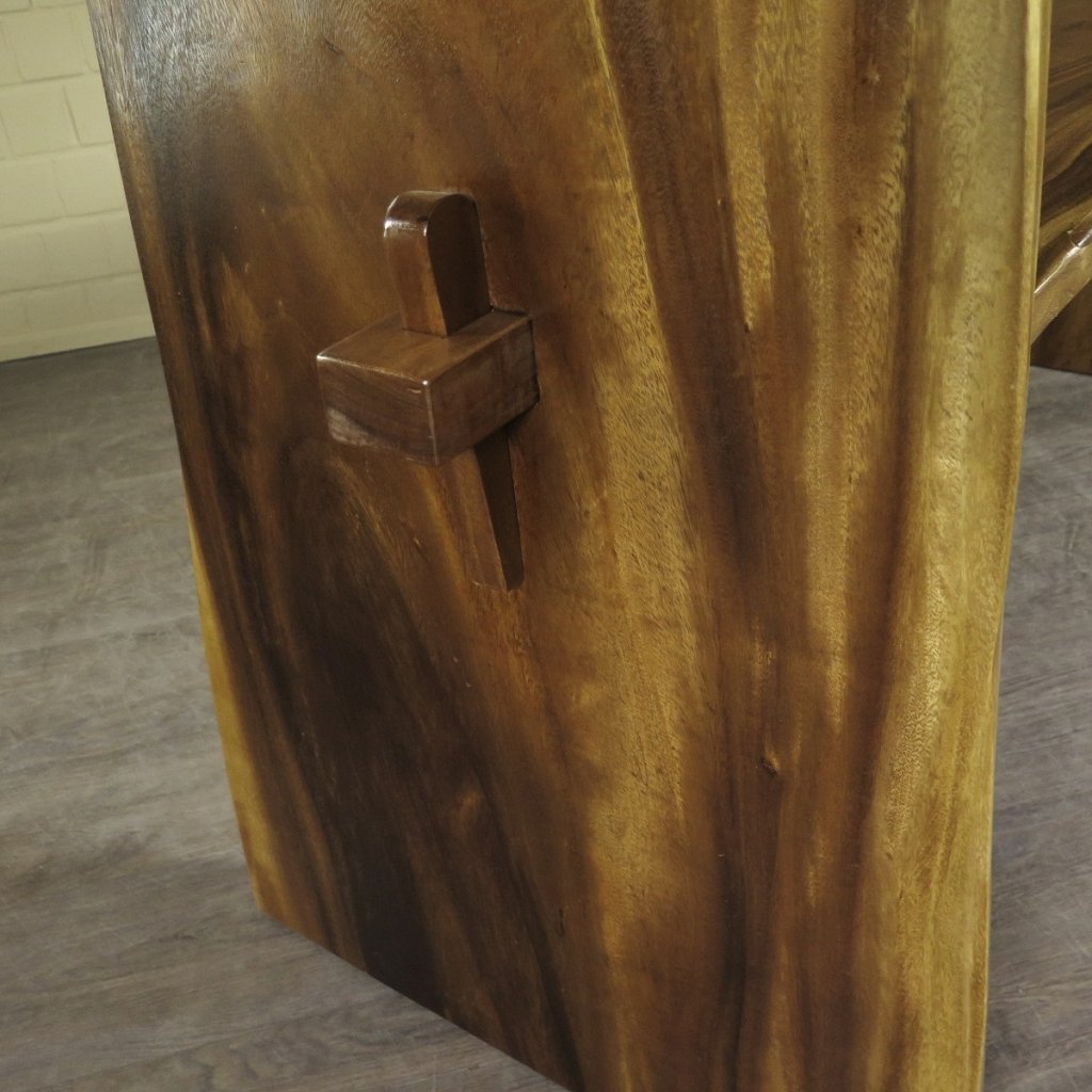 Stehtisch Bartisch Teakholz Baumstamm 2,57 m x 0,70 m