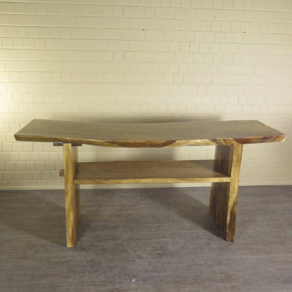 Stehtisch Bartisch Teakholz Baumstamm 2,57 m x 0,70 m