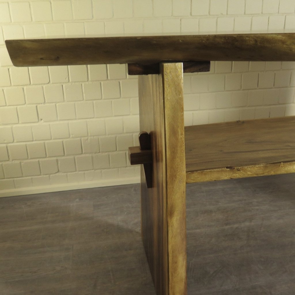 Stehtisch Bartisch Teakholz Baumstamm 2,57 m x 0,70 m