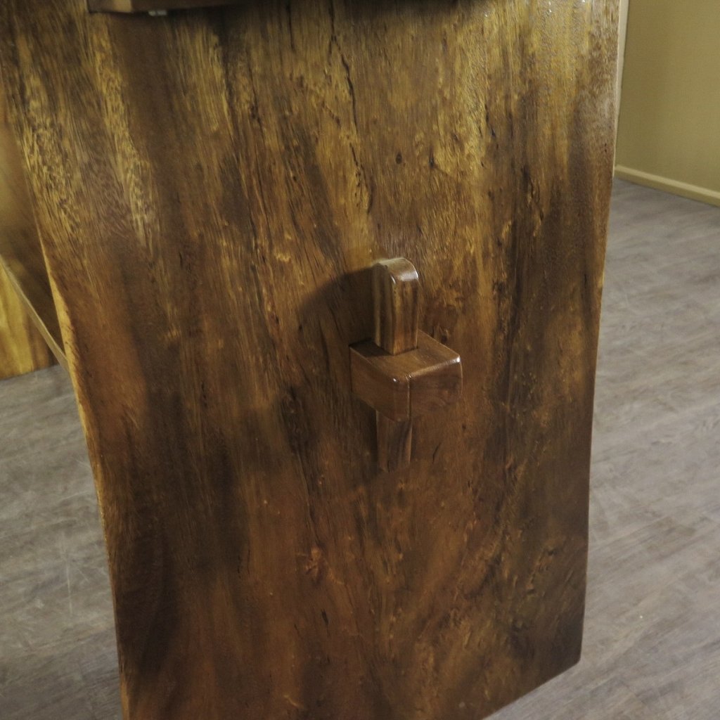 Stehtisch Bartisch Teakholz Baumstamm 2,57 m x 0,70 m