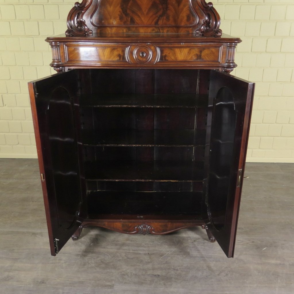 Vertiko mit Aufsatz Aufsatzvertiko Biedermeier 1860 Mahagoni
