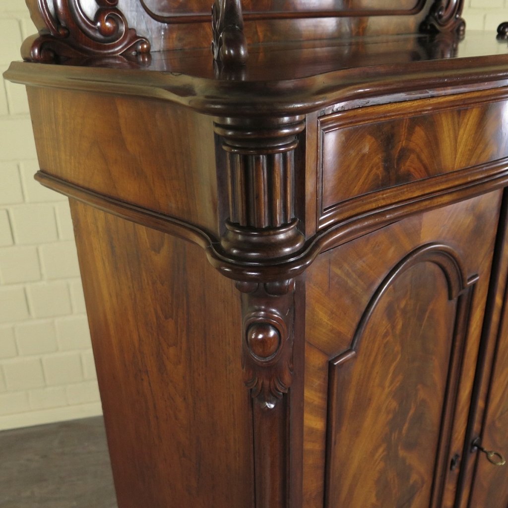 Vertiko mit Aufsatz Aufsatzvertiko Biedermeier 1860 Mahagoni